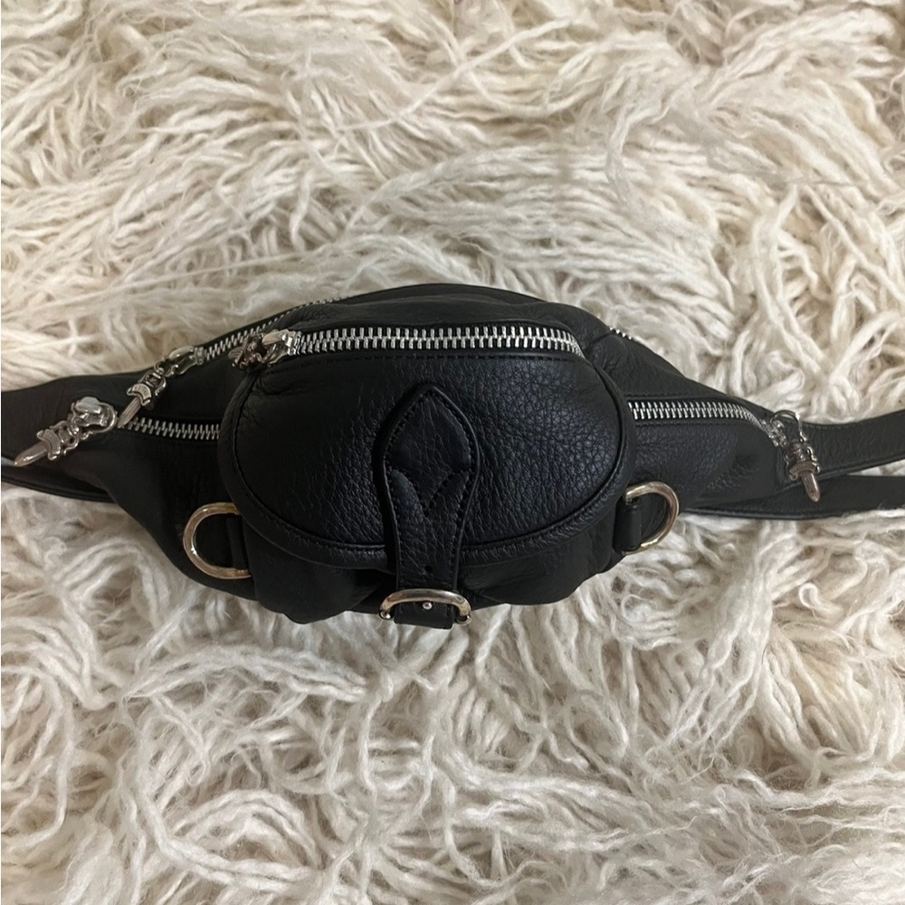 Chrome hearts mini snat pack black leather